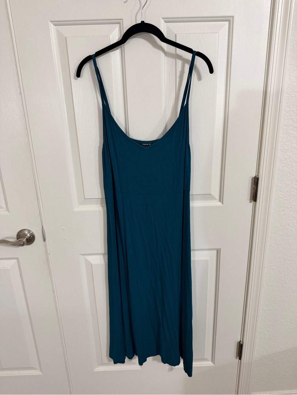 Torrid Teal Strappy Midi Slip Dress Size 1 14/16 Lining Only